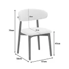 Ubene chair pakoworld rubberwood in walnut-boucle fabric in white shade 51x56x79cm