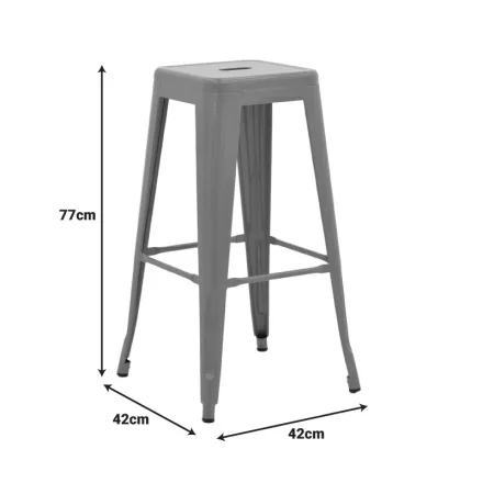 Bar stool Utopia pakoworld metal in green color 42x42x76cm