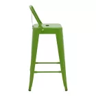 Mid-height Bar stool with backrest Utopia pakoworld metal in green color 42x42x86cm