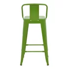 Mid-height Bar stool with backrest Utopia pakoworld metal in green color 42x42x86cm