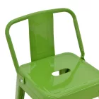 Mid-height Bar stool with backrest Utopia pakoworld metal in green color 42x42x86cm