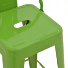 Mid-height Bar stool with backrest Utopia pakoworld metal in green color 42x42x86cm
