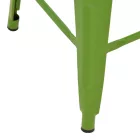 Mid-height Bar stool with backrest Utopia pakoworld metal in green color 42x42x86cm