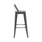 Mid-height Bar stool with backrest Utopia pakoworld metal in anthracite color 42x42x86cm