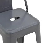 Mid-height Bar stool with backrest Utopia pakoworld metal in anthracite color 42x42x86cm