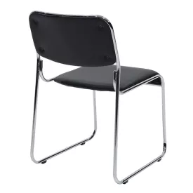   Guest stackable chair Randin pakoworld black pu-chrome leg 42x44x77cm