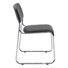 Guest stackable chair Randin pakoworld black pu-chrome leg 42x44x77cm