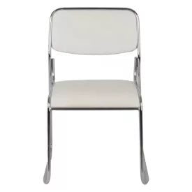   Guest stackable chair Randin pakoworld white pu-chrome leg 42x44x77cm