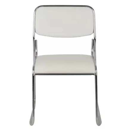 Guest stackable chair Randin pakoworld white pu-chrome leg 42x44x77cm
