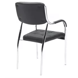   Guest stackable chair Otlen pakoworld black pu-chrome leg 47x45x87cm