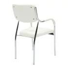 Stackable guest chair Otlen pakoworld white pu-chrome leg 47x45x87cm