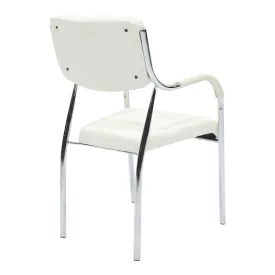   Stackable guest chair Otlen pakoworld white pu-chrome leg 47x45x87cm