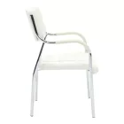 Stackable guest chair Otlen pakoworld white pu-chrome leg 47x45x87cm