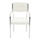 Stackable guest chair Otlen pakoworld white pu-chrome leg 47x45x87cm