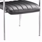Cazen stackable guest chair pakoworld black pu-chrome leg 55x49x84cm