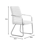 Guest chair Sefine pakoworld white pu-chrome leg 53x45x97cm
