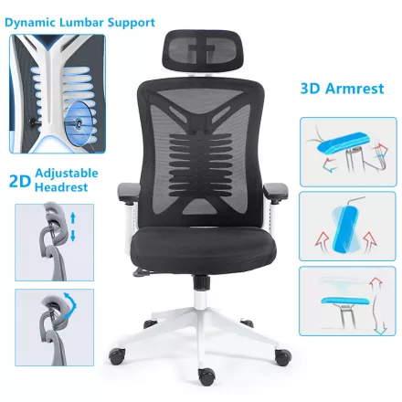 Office chair manager Andrew pakoworld mesh black color 65x61x125cm