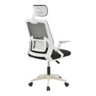 Manager office chair Serjo pakoworld white-black pp-mesh fabric 75x65x128cm