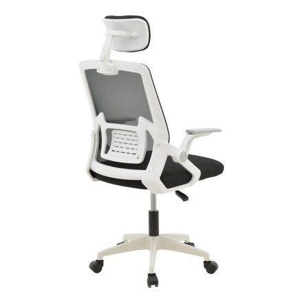 Manager office chair Serjo pakoworld white-black pp-mesh fabric 75x65x128cm