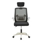 Manager office chair Serjo pakoworld white-black pp-mesh fabric 75x65x128cm