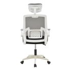 Manager office chair Serjo pakoworld white-black pp-mesh fabric 75x65x128cm