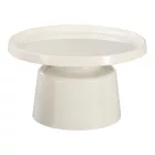 Coffee table Ginoze pakoworld metal in white color D70x38cm