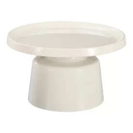 Coffee table Ginoze pakoworld metal in white color D70x38cm