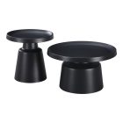 Coffee table Ginoze pakoworld 2 pieces set in black color metal