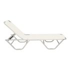 Dessie deckchair pakoworld aluminum stackable textilene off-white 56x188x30cm