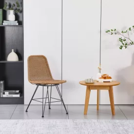   Pamela pakoworld pe rattan chair in natural shade and black metal legs 44x58x82cm