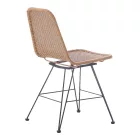 Pamela pakoworld pe rattan chair in natural shade and black metal legs 44x58x82cm