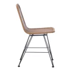 Pamela pakoworld pe rattan chair in natural shade and black metal legs 44x58x82cm