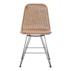 Pamela pakoworld pe rattan chair in natural shade and black metal legs 44x58x82cm