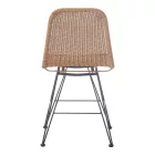 Pamela pakoworld pe rattan chair in natural shade and black metal legs 44x58x82cm