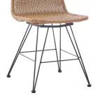 Pamela pakoworld pe rattan chair in natural shade and black metal legs 44x58x82cm