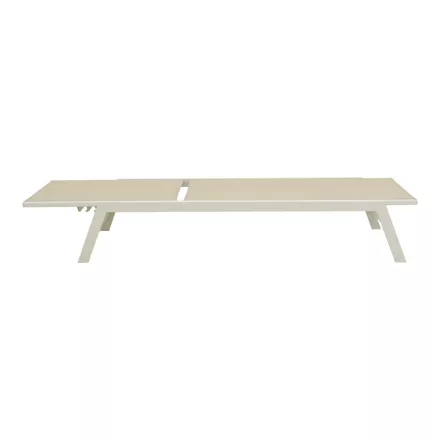 Boka pakoworld white aluminum and textilene deckchair in beige shade 60x192x31cm