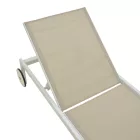 Deckchair Mailo pakoworld white aluminum and textilene in beige shade 71x206x30cm