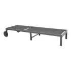 Deckchair Mailo pakoworld dark grey aluminum and textilene in black shade 71x206x30cm