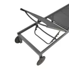 Deckchair Mailo pakoworld dark grey aluminum and textilene in black shade 71x206x30cm