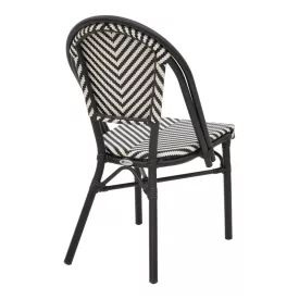   Chair Uarmin pakoworld stack black aluminum-black and white  textilene 46x57x85cm