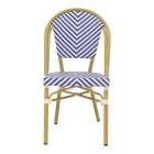 Chair Uarmin pakoworld stack natural aluminum-blue and white  textilene 46x57x85cm