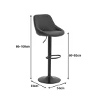 Boronez pakoworld folding bar stool black pu-with black base 47x49x112cm