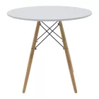 Dining table Julita pakoworld MDF top white-natural color legs D80x73cm