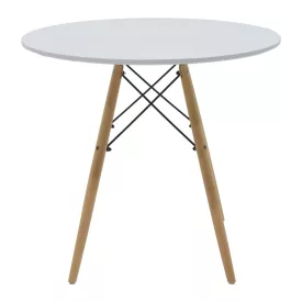   Dining table Julita pakoworld MDF top white-natural color legs D80x73cm