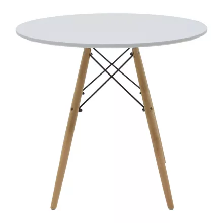 Dining table Julita pakoworld MDF top white-natural color legs D80x73cm