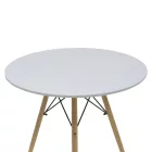 Dining table Julita pakoworld MDF top white-natural color legs D80x73cm
