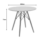 Dining table Julita pakoworld MDF top white-natural color legs D80x73cm