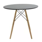 Dining table Julita pakoworld MDF top black-natural color legs D80x73cm