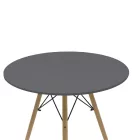 Dining table Julita pakoworld MDF top black-natural color legs D80x73cm