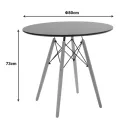 Dining table Julita pakoworld MDF top black-natural color legs D80x73cm